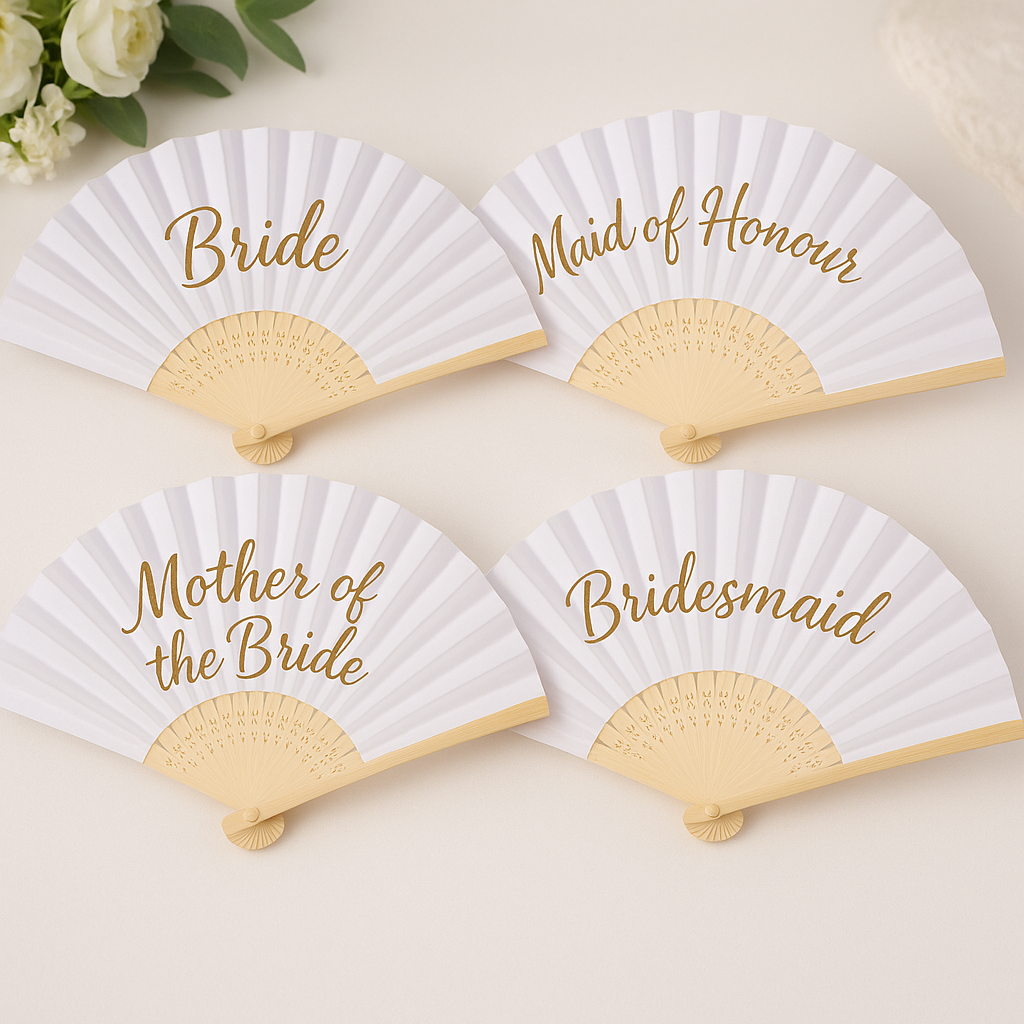 Custom Personalized Wedding Party Fans