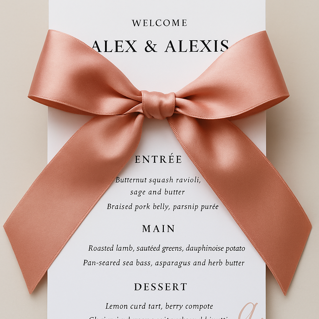 Wedding Menu- Ribbon Tie
