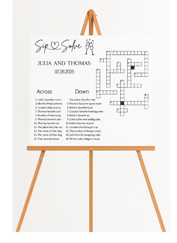 Custom Wedding Crossword