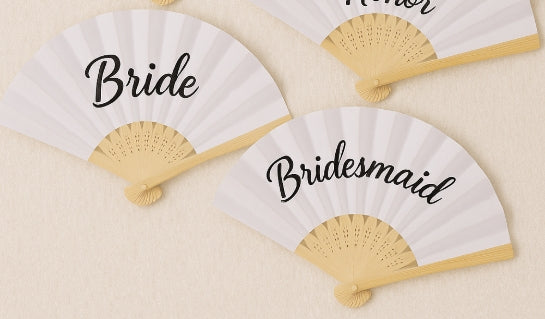 Custom Personalized Wedding Party Fans