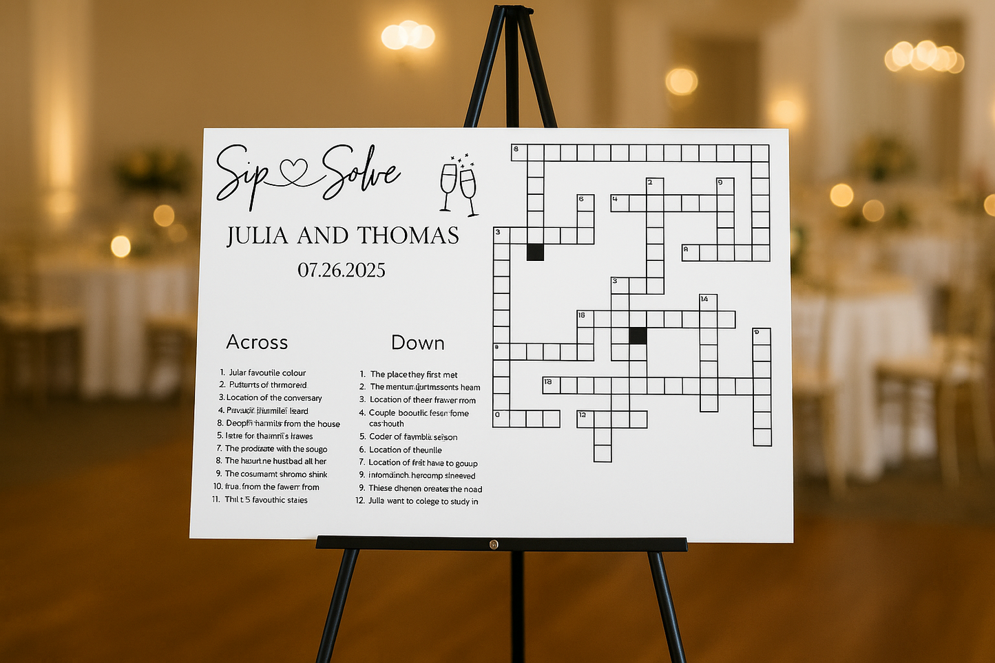 Custom Wedding Crossword