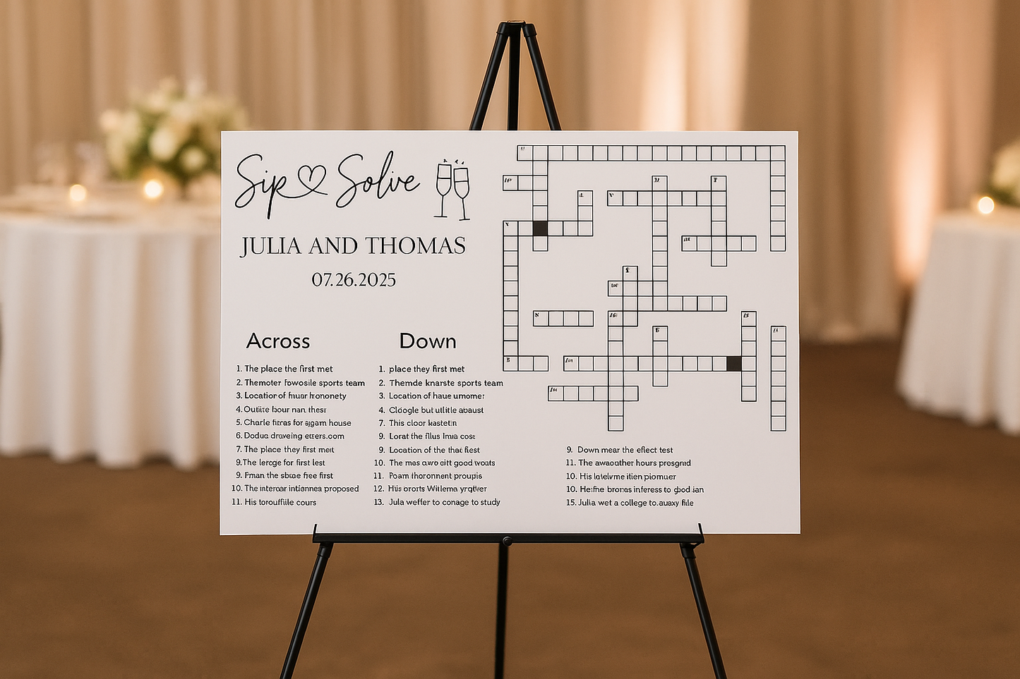 Custom Wedding Crossword