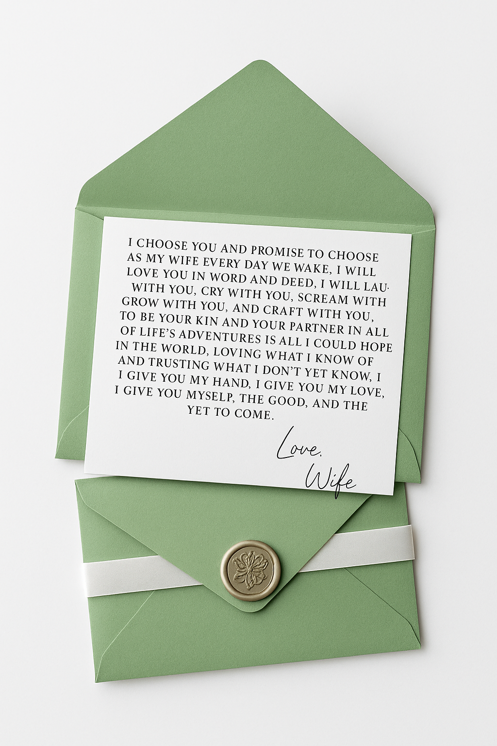 A Letter to My Husband / Wife on Our Wedding Day
