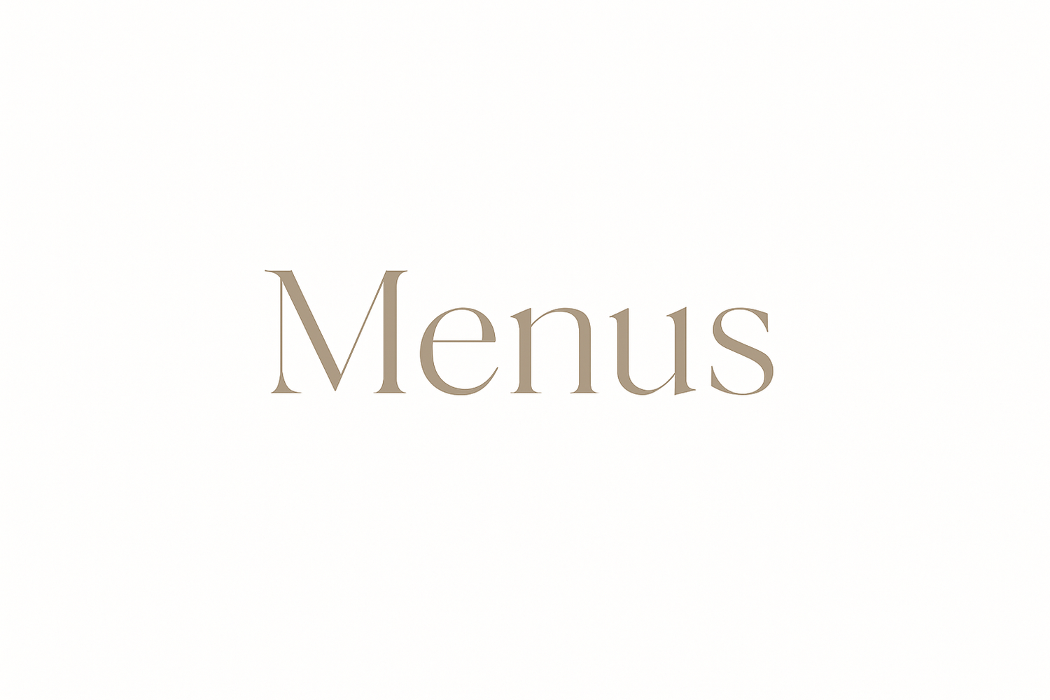 Wedding Menus