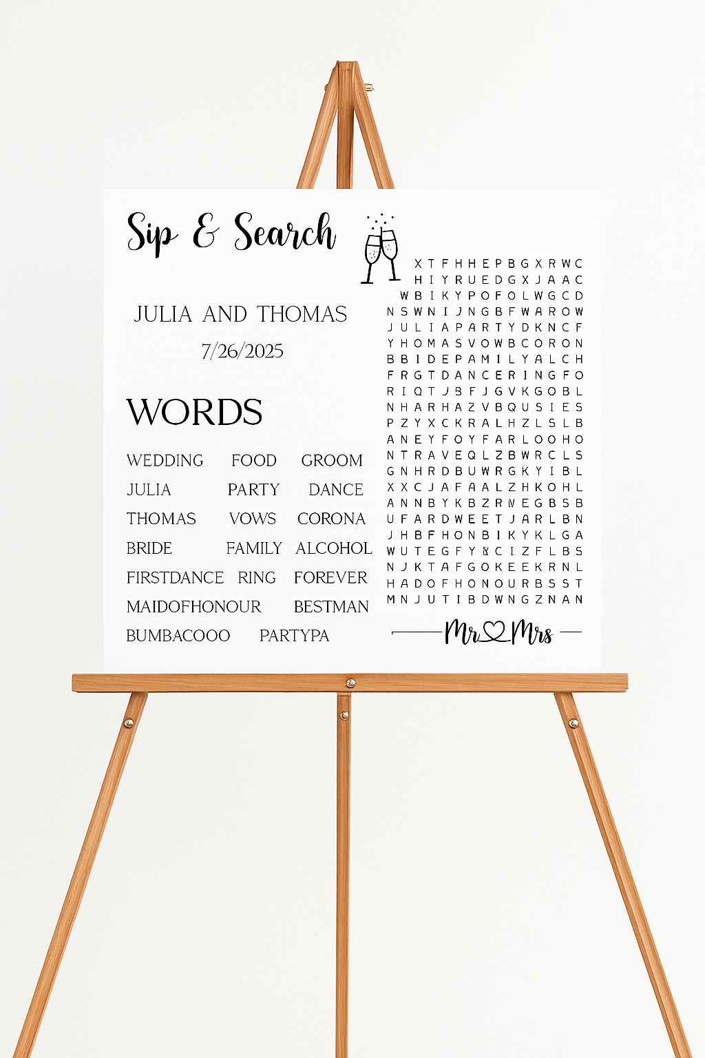 Custom Wedding Word Search
