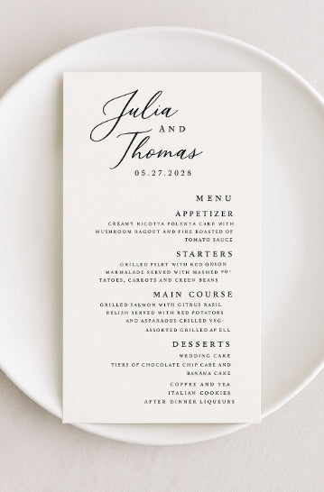 Elegant Wedding Menu Template