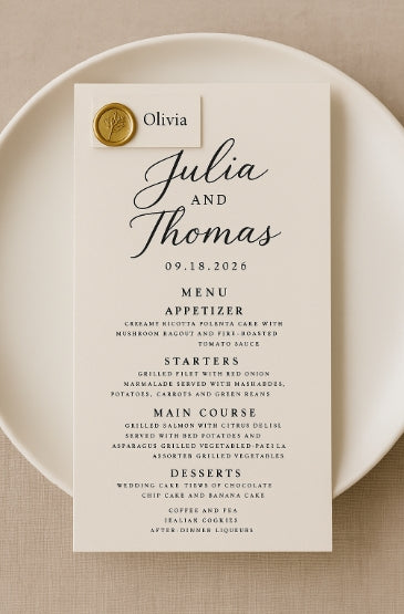 Elegant Wedding Menu Template