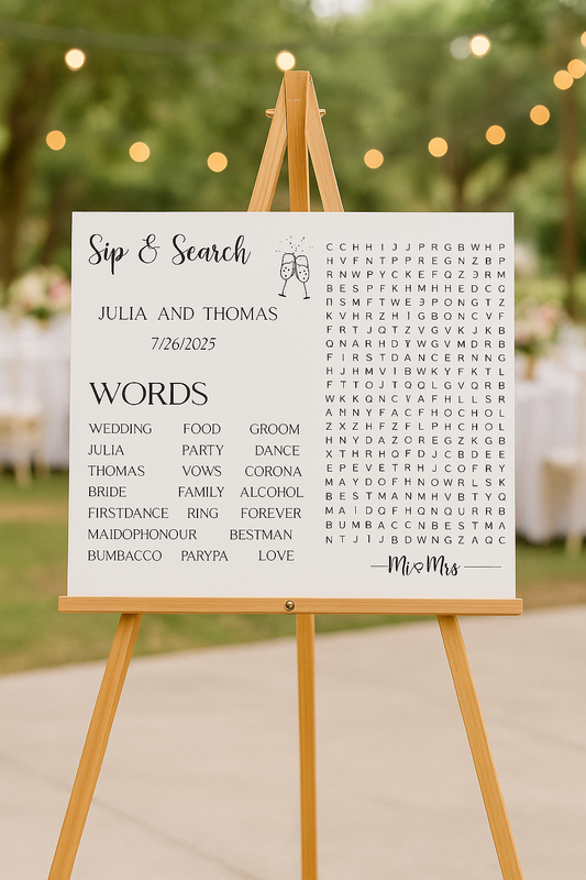 Custom Wedding Word Search