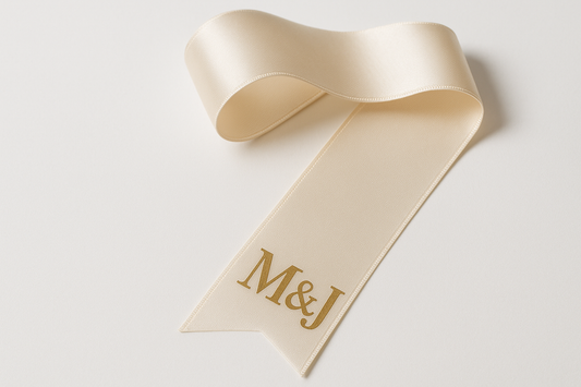 Custom Ribbon with Vinyl Initials