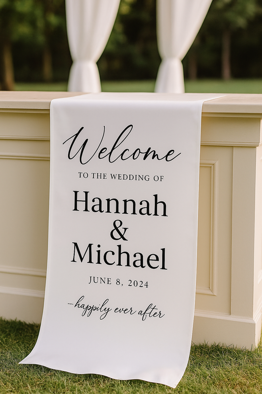 Custom Fabric Banners for Weddings and Events