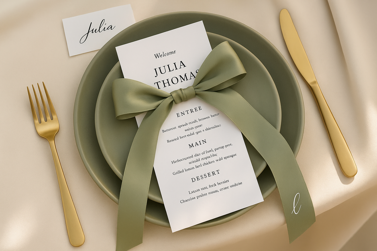 Wedding Menu for Julia & Thomas