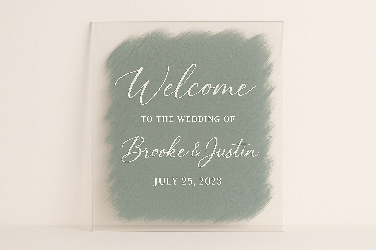 Wedding Welcome Sign with Paint Around Text Only