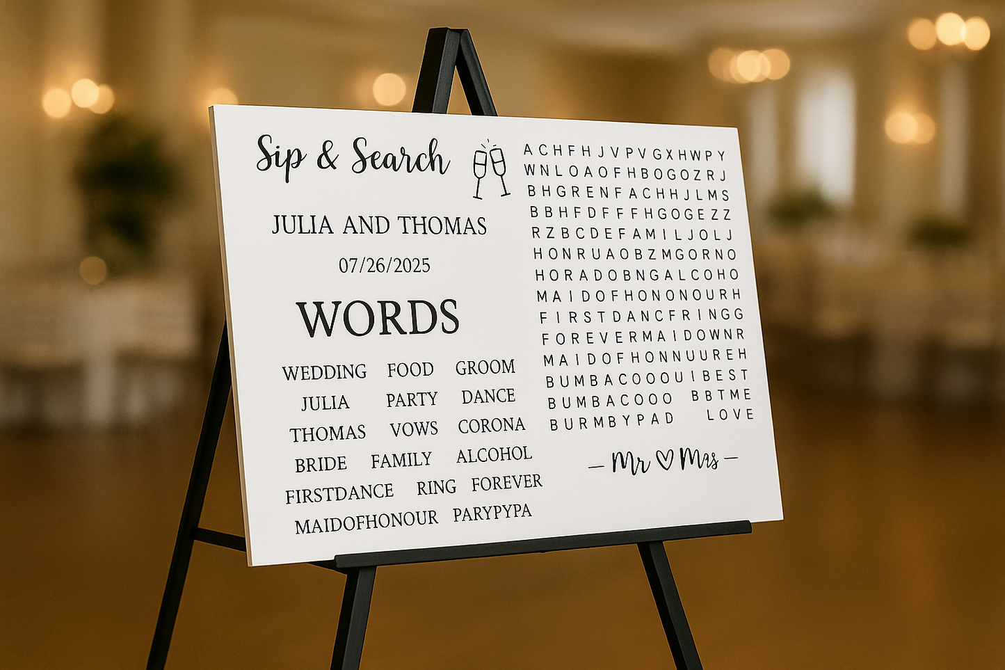 Custom Wedding Word Search