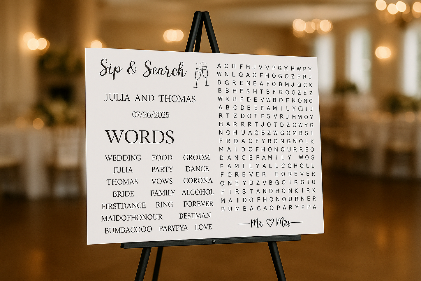 Custom Wedding Word Search